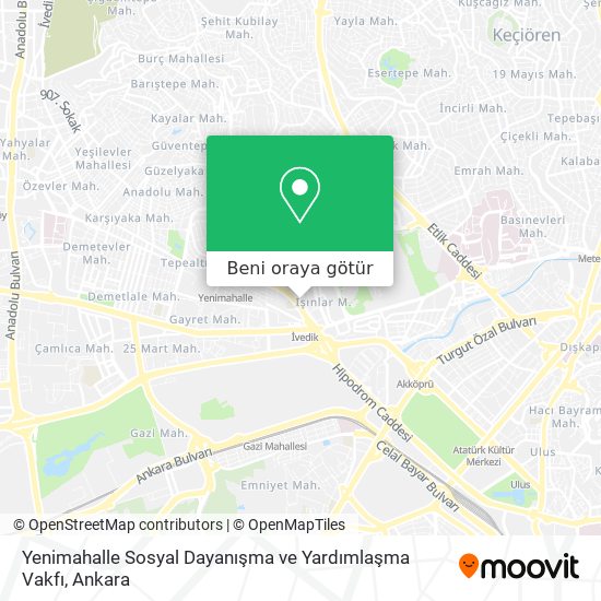 Yenimahalle Sosyal Dayanışma ve Yardımlaşma Vakfı harita