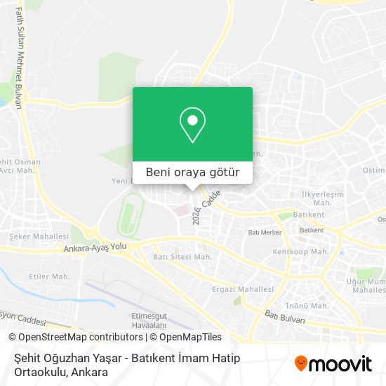 Şehit Oğuzhan Yaşar - Batıkent İmam Hatip Ortaokulu harita