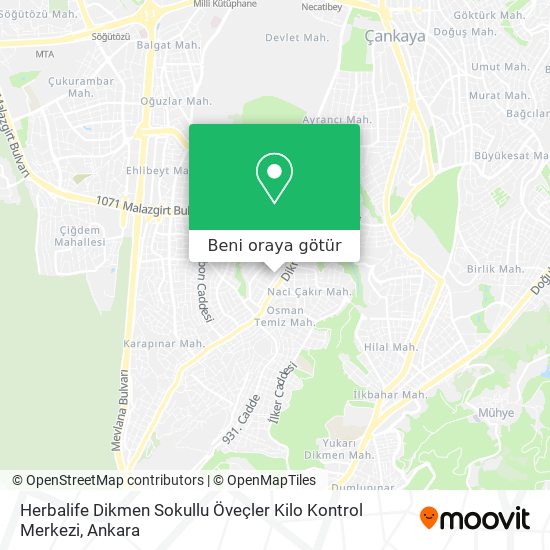Herbalife Dikmen Sokullu Öveçler Kilo Kontrol Merkezi harita