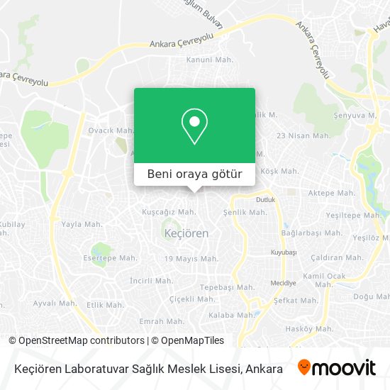 Keçiören Laboratuvar Sağlık Meslek Lisesi harita