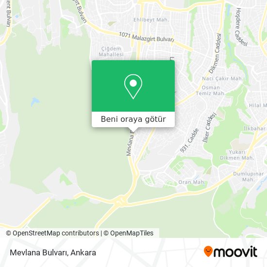 Mevlana Bulvarı harita