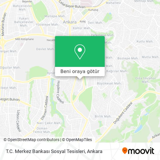 T.C. Merkez Bankası Sosyal Tesisleri harita