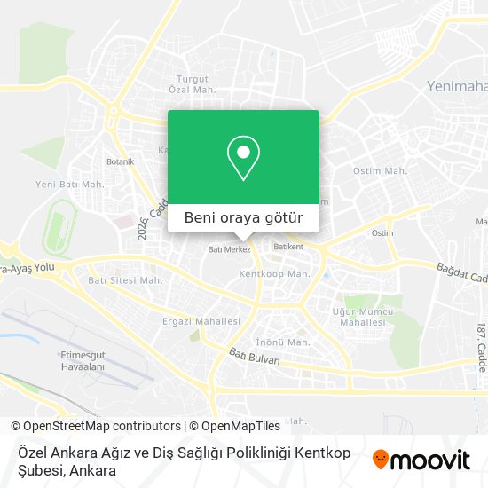 Özel Ankara Ağız ve Diş Sağlığı Polikliniği Kentkop Şubesi harita