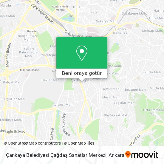 Çankaya Belediyesi Çağdaş Sanatlar Merkezi harita