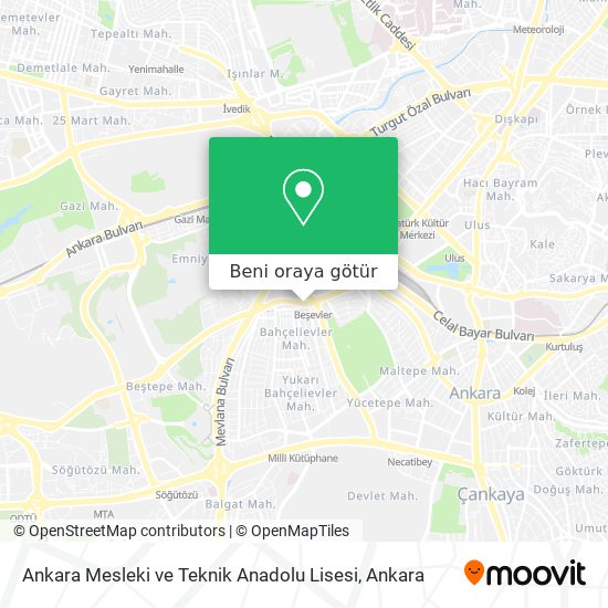 Ankara Mesleki ve Teknik Anadolu Lisesi harita