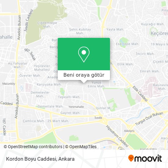 Kordon Boyu Caddesi harita
