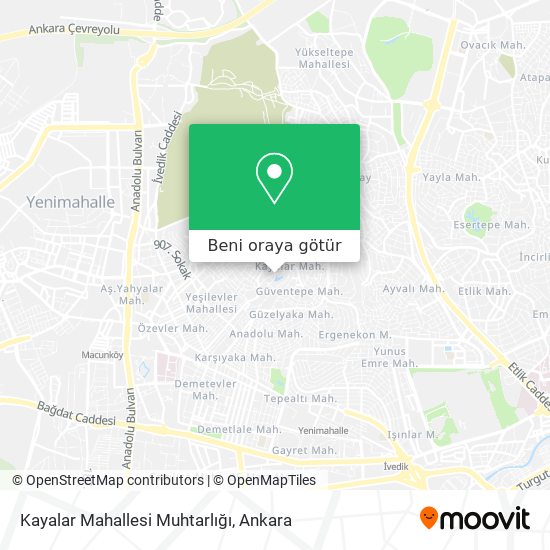 Kayalar Mahallesi Muhtarlığı harita