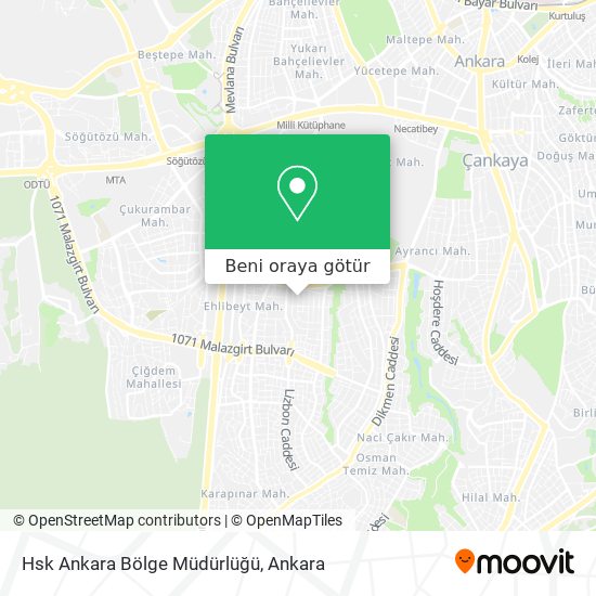 Hsk Ankara Bölge Müdürlüğü harita