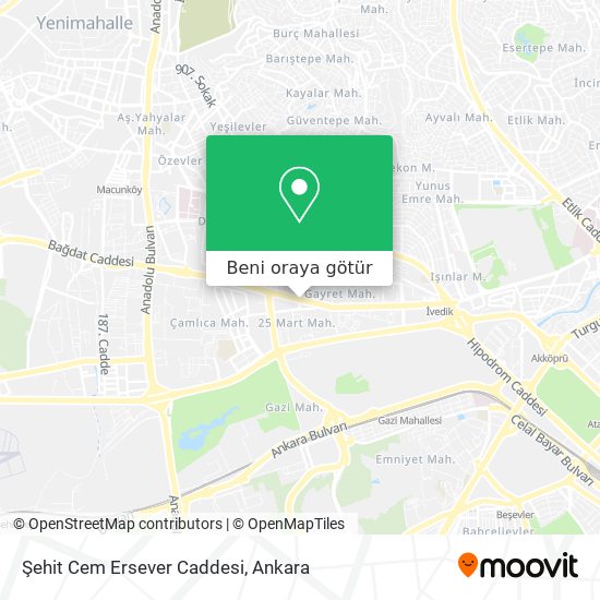 Şehit Cem Ersever Caddesi harita