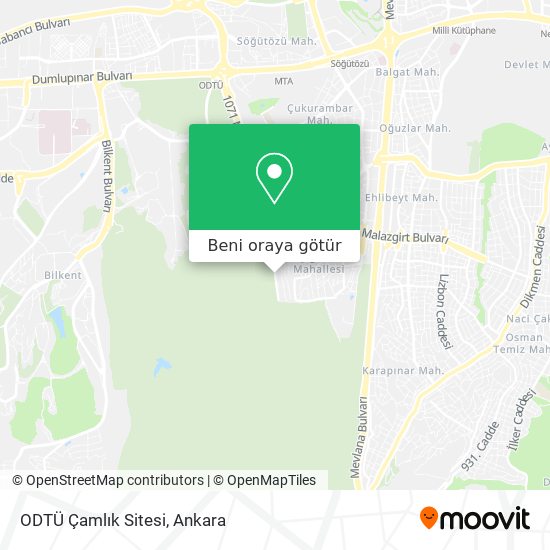 ODTÜ Çamlık Sitesi harita