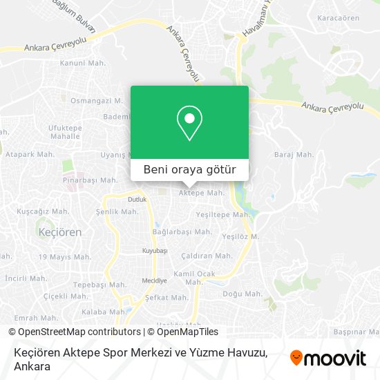 Keçiören Aktepe Spor Merkezi ve Yùzme Havuzu harita