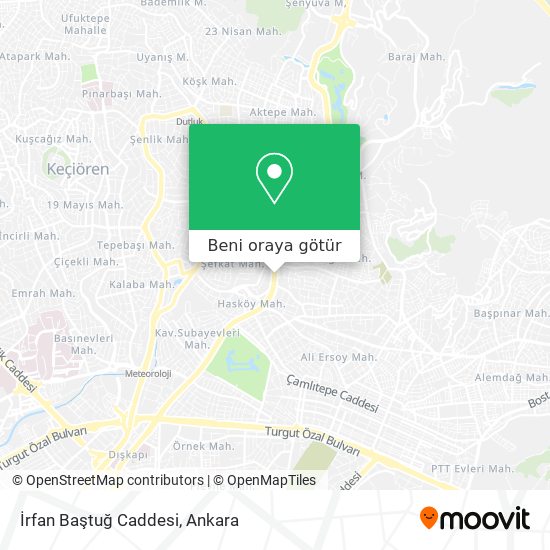 İrfan Baştuğ Caddesi harita