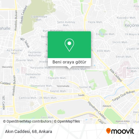 Akın Caddesi, 68 harita