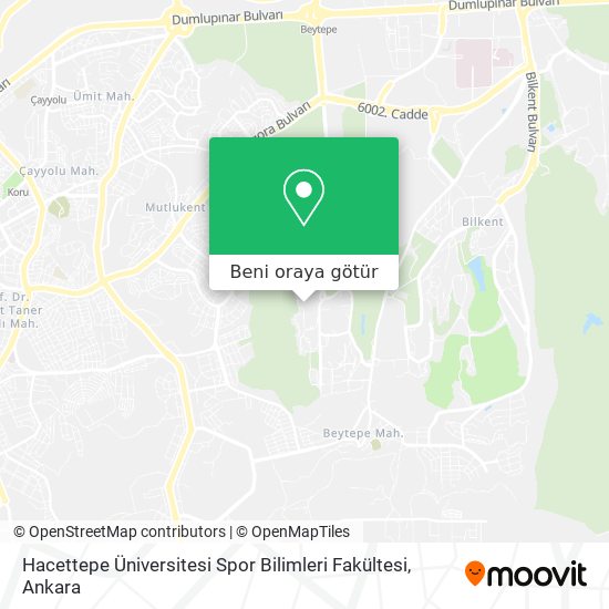 Hacettepe Üniversitesi Spor Bilimleri Fakültesi harita