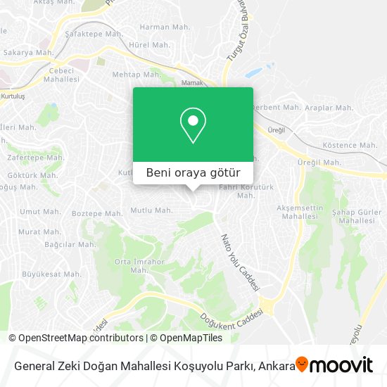 General Zeki Doğan Mahallesi Koşuyolu Parkı harita