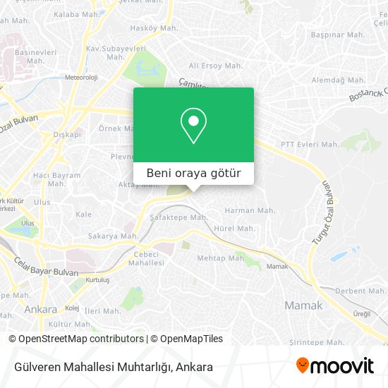 Gülveren Mahallesi Muhtarlığı harita