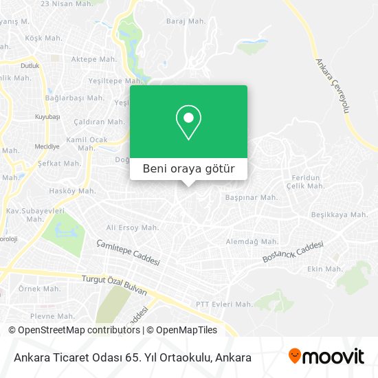 Ankara Ticaret Odası 65. Yıl Ortaokulu harita