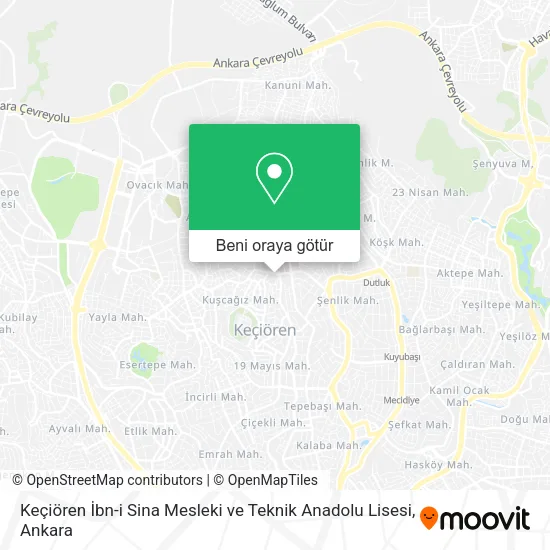 Keçiören İbn-i Sina Mesleki ve Teknik Anadolu Lisesi harita