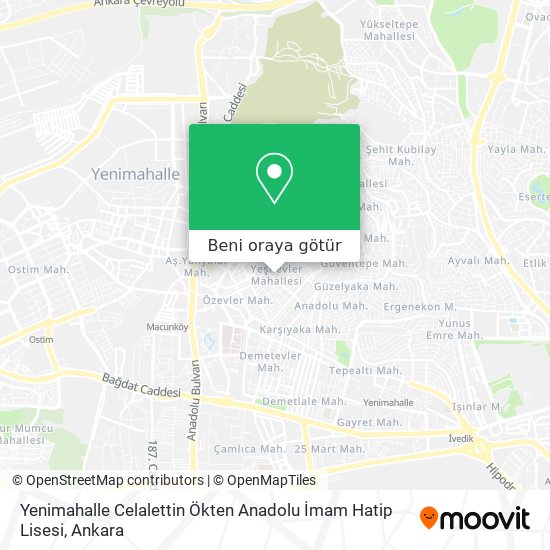 Yenimahalle Celalettin Ökten Anadolu İmam Hatip Lisesi harita