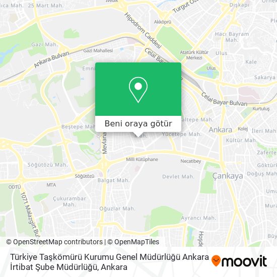 Türkiye Taşkömürü Kurumu Genel Müdürlüğü Ankara İrtibat Şube Müdürlüğü harita