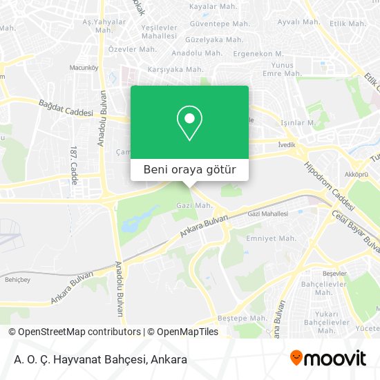 A. O. Ç. Hayvanat Bahçesi harita