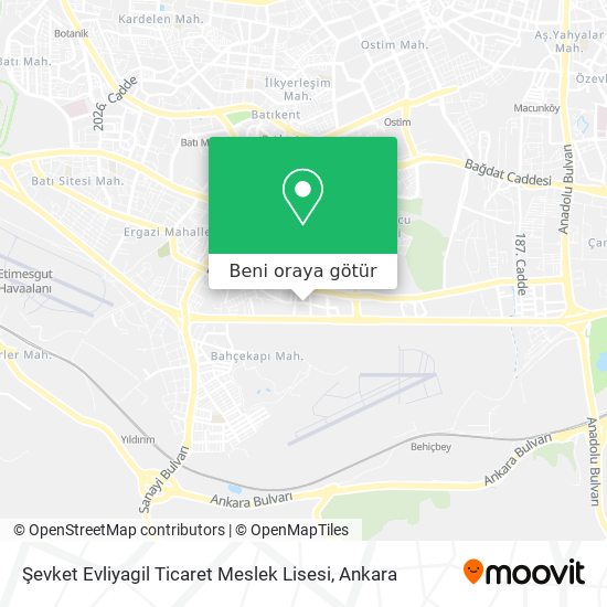 Şevket Evliyagil Ticaret Meslek Lisesi harita