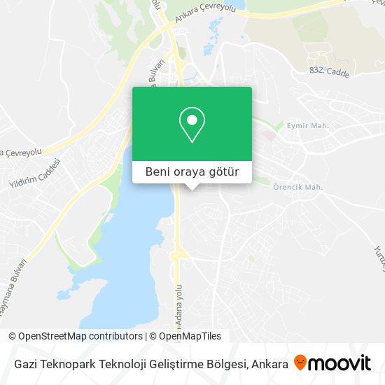 Gazi Teknopark Teknoloji Geliştirme Bölgesi harita