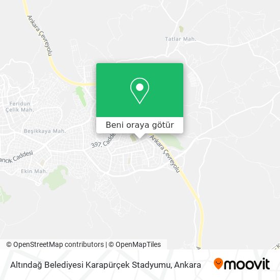 Altındağ Belediyesi Karapürçek Stadyumu harita