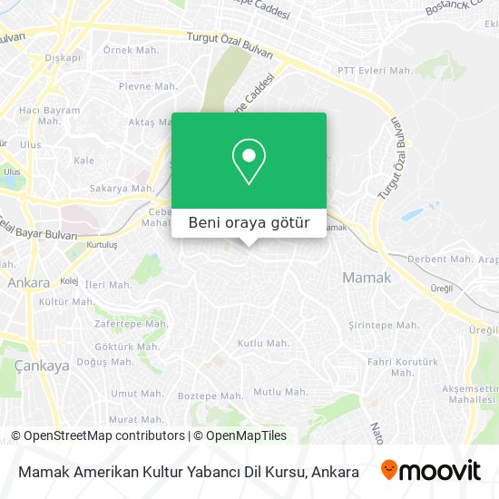 Mamak Amerikan Kultur Yabancı Dil Kursu harita