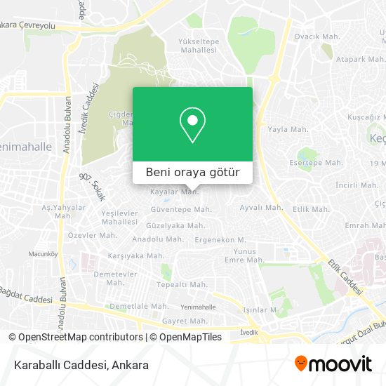 Karaballı Caddesi harita