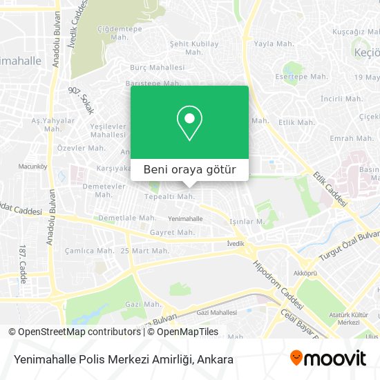 Yenimahalle Polis Merkezi Amirliği harita