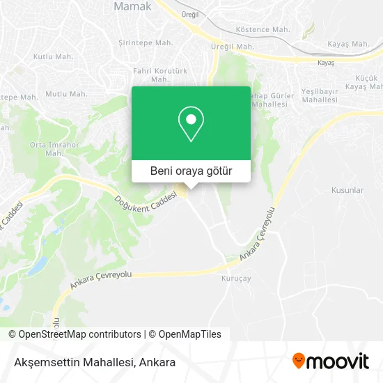 Akşemsettin Mahallesi harita