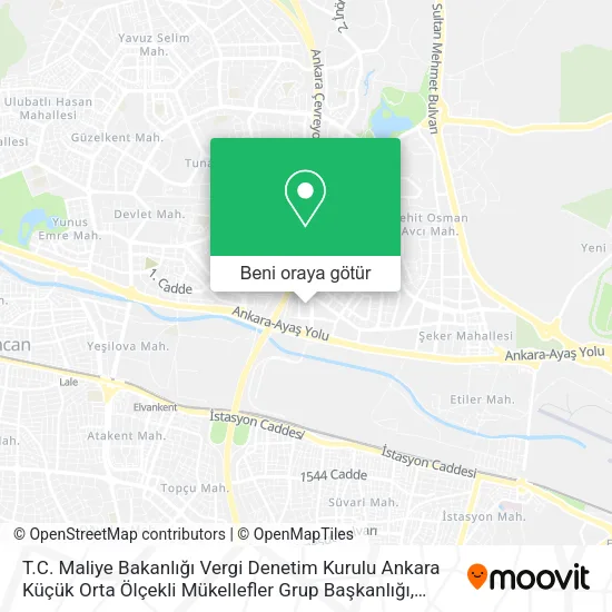 T.C. Maliye Bakanlığı Vergi Denetim Kurulu Ankara Küçük Orta Ölçekli Mükellefler Grup Başkanlığı harita