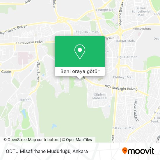 ODTÜ Misafirhane Müdürlüğü harita