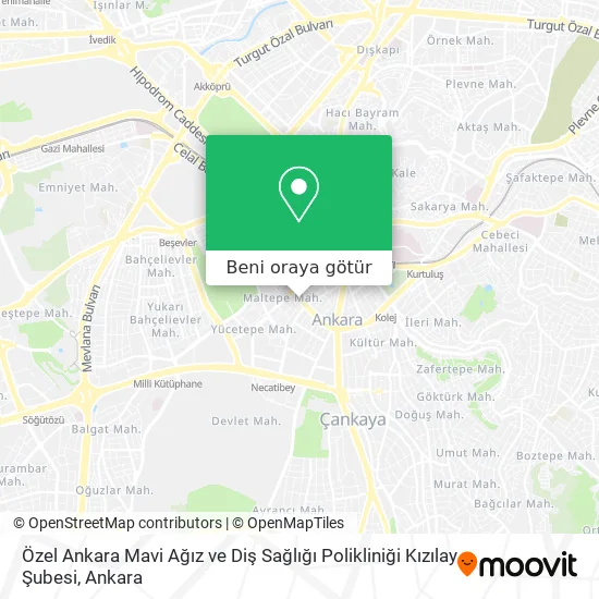 Özel Ankara Mavi Ağız ve Diş Sağlığı Polikliniği Kızılay Şubesi harita