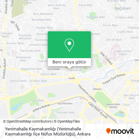 Yenimahalle Kaymakamlığı (Yenimahalle Kaymakamlığı İlçe Nüfus Müdürlüğü) harita