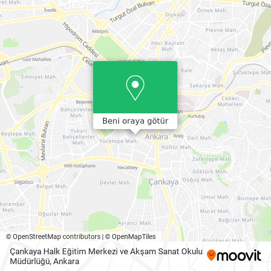 Çankaya Halk Eğitim Merkezi ve Akşam Sanat Okulu Müdürlüğü harita