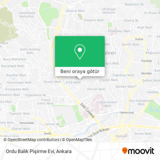 Ordu Balık Pişirme Evi harita