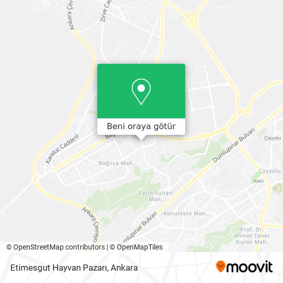 Etimesgut Hayvan Pazarı harita