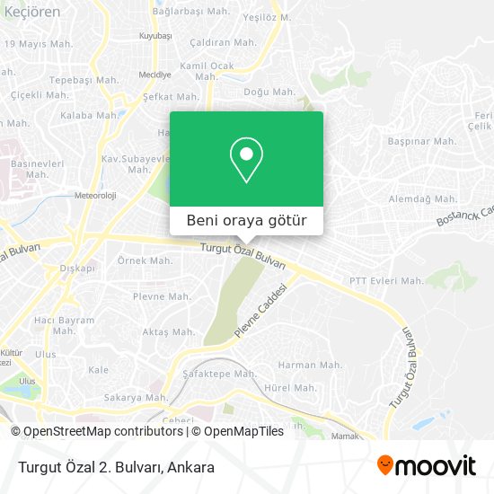 Turgut Özal 2. Bulvarı harita