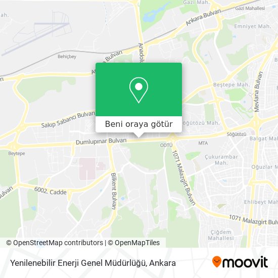 Yenilenebilir Enerji Genel Müdürlüğü harita