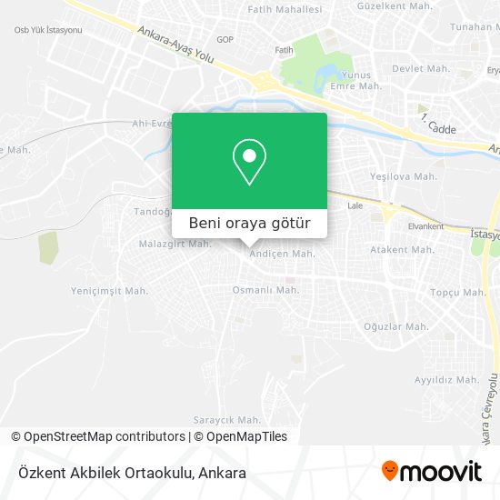 Özkent Akbilek Ortaokulu harita