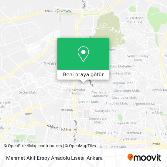 Mehmet Akif Ersoy Anadolu Lisesi harita