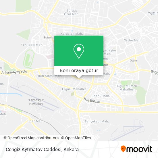 Cengiz Aytmatov Caddesi harita
