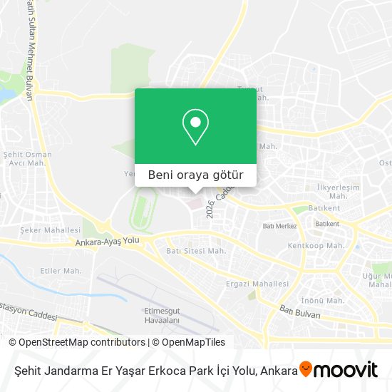 Şehit Jandarma Er Yaşar Erkoca Park İçi Yolu harita