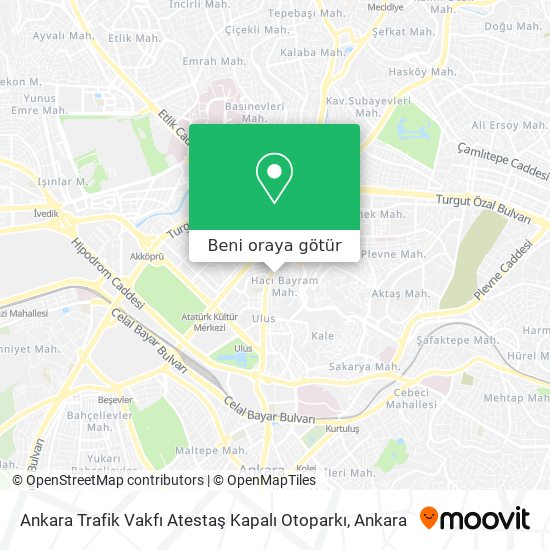 Ankara Trafik Vakfı Atestaş Kapalı Otoparkı harita