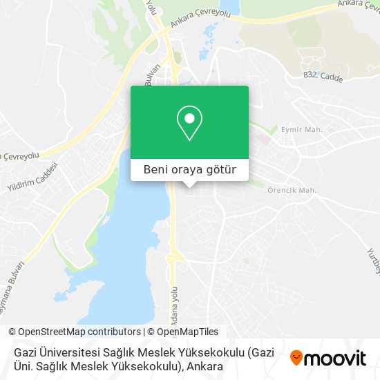 Gazi Üniversitesi Sağlık Meslek Yüksekokulu harita