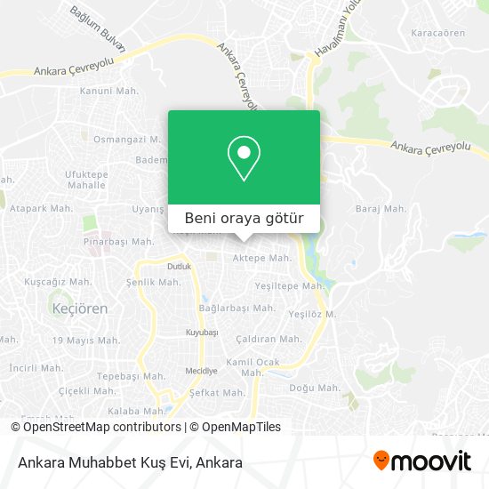 Ankara Muhabbet Kuş Evi harita