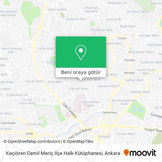 Keçiören Cemil Meriç Ilçe Halk Kütüphanesi harita