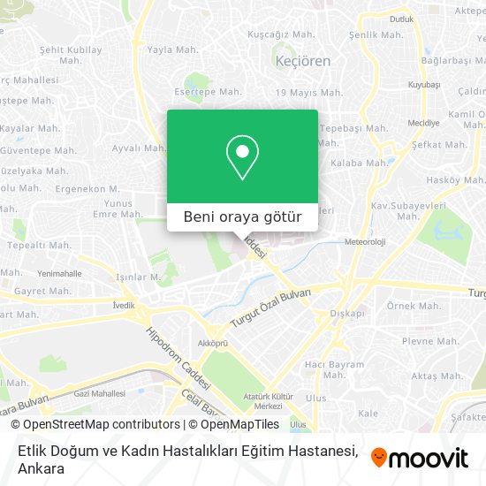 Etlik Doğum ve Kadın Hastalıkları Eğitim Hastanesi harita